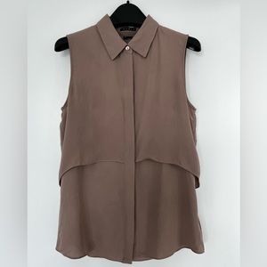 Theory sleeveless silk shirt | Size Small
